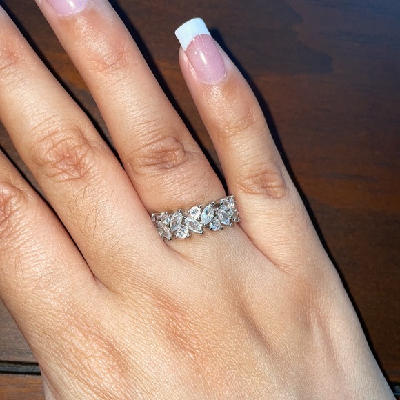 Sterling Silver Cubic Zirconia Ring Set - Picture 3 of 10